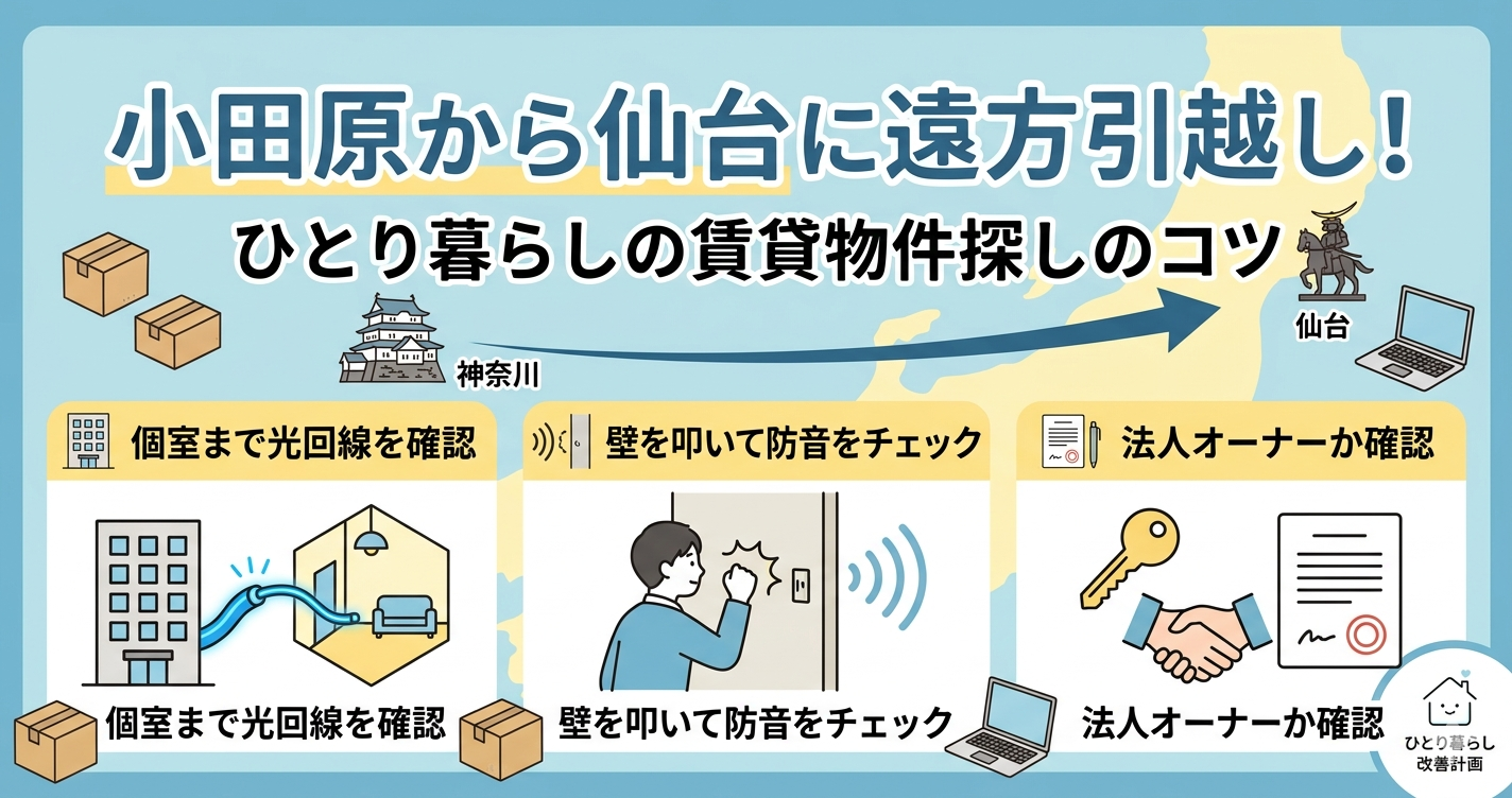 小田原から仙台に遠方引越し！賃貸物件を探す際に意識したこと